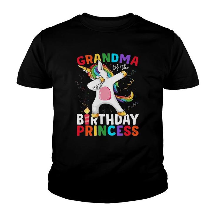 Grandma Of The Birthday Princess Unicorn Dabbing Youth T-shirt