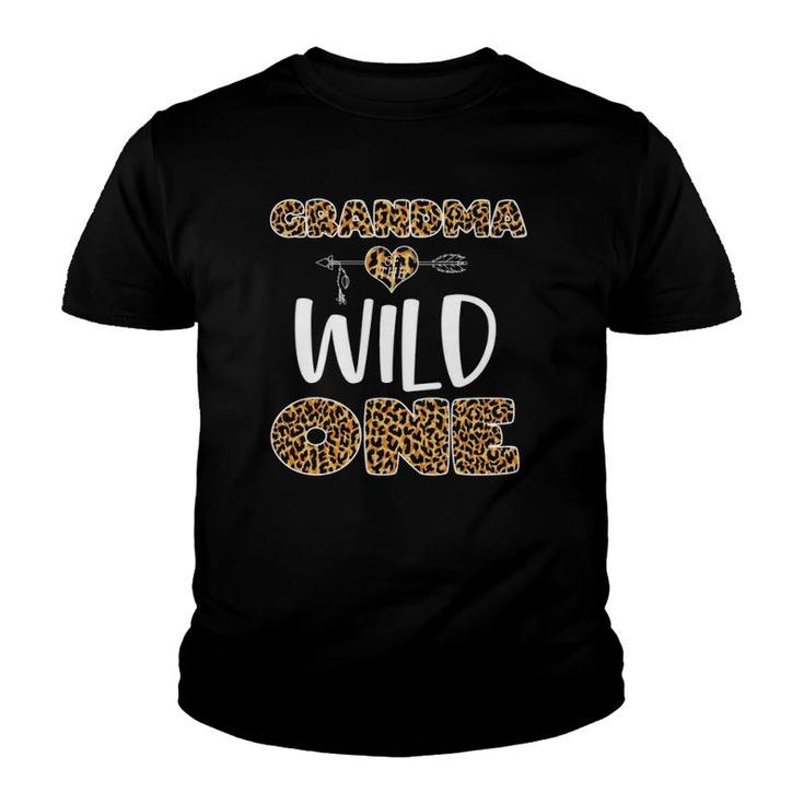 Grandma Of The Wild One Leopard Print 1St Birthday Youth T-shirt
