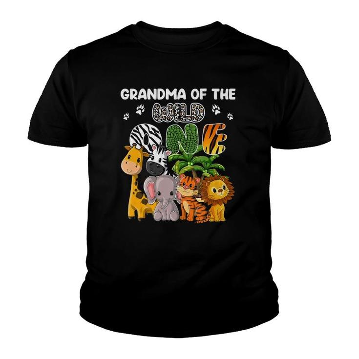 Grandma Of The Wild One Themed Safari Jungle Animal  Youth T-shirt