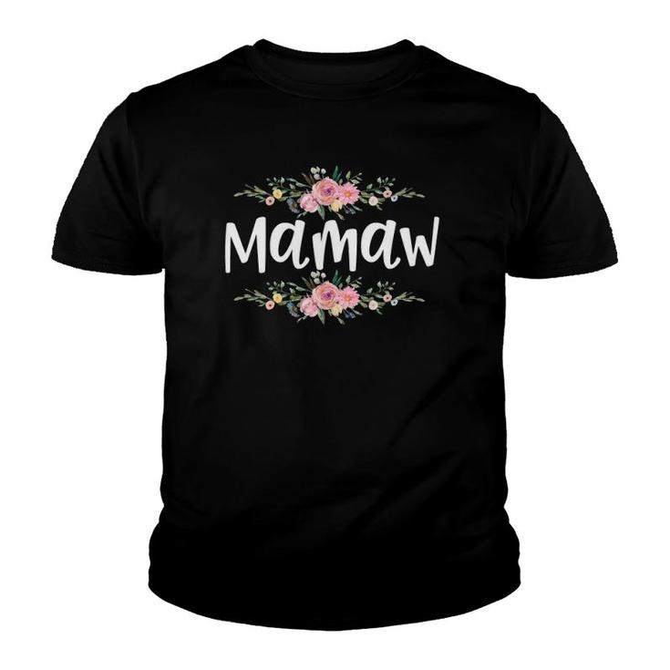 Grandmother Mamaw Floral Youth T-shirt