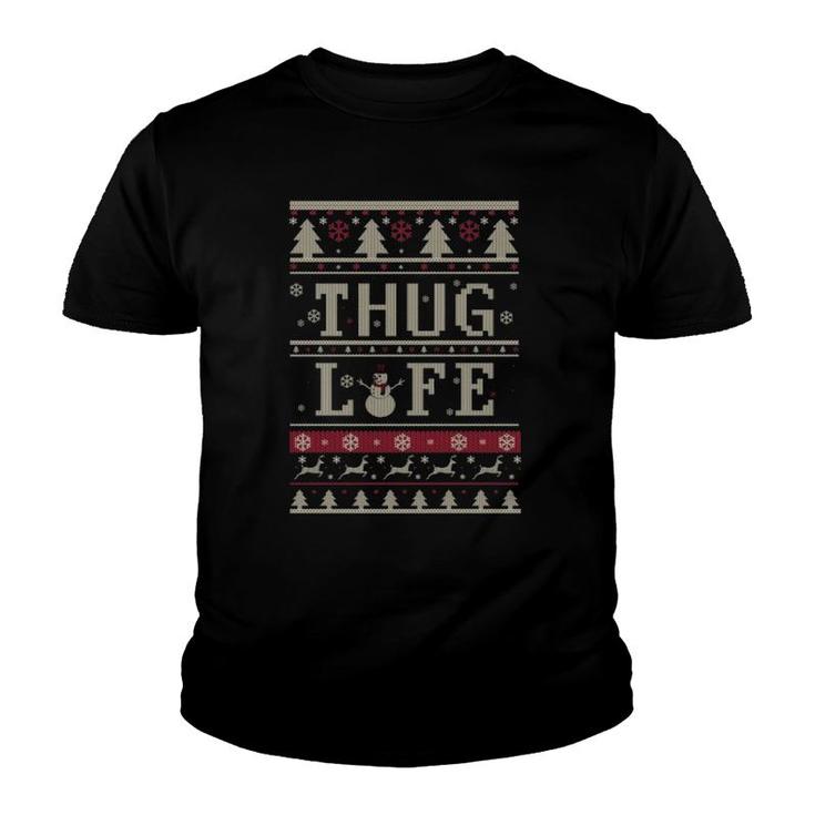 Grandmother Mom Gift Thug Life Ugly Christmas  Youth T-shirt