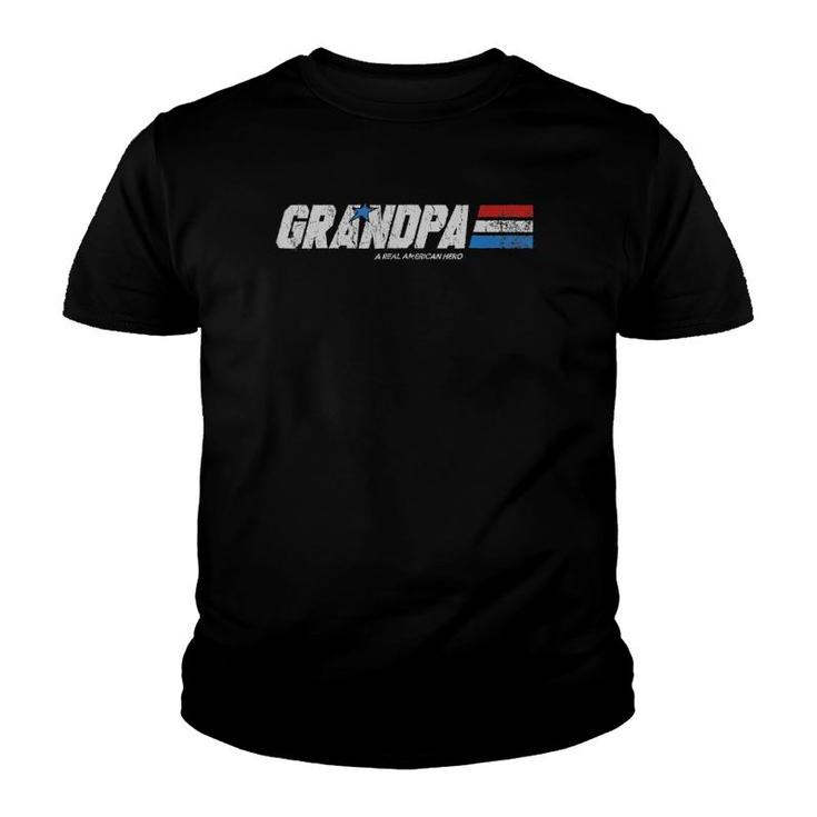 Grandpa - A Real American Hero Youth T-shirt