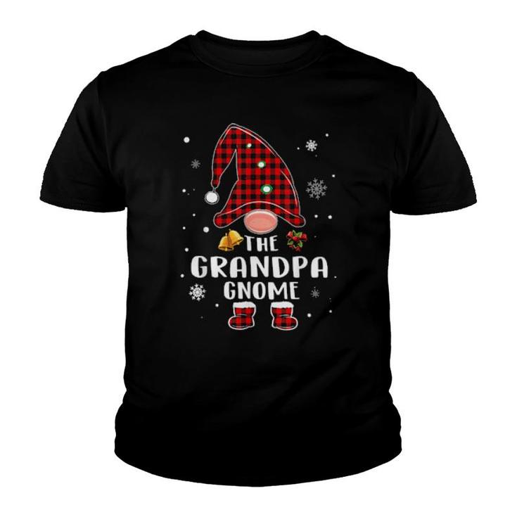Grandpa Gnome Buffalo Plaid Matching Family Christmas Pajama  Youth T-shirt