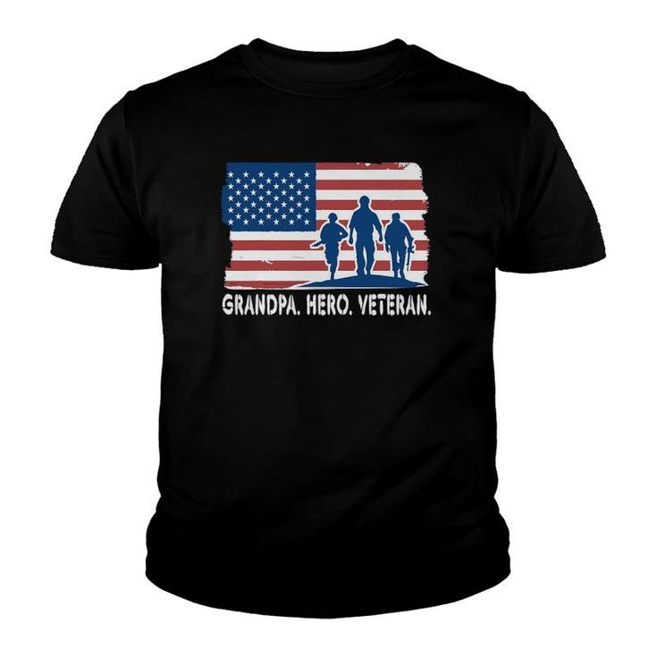 Grandpa Hero Veteran United States Of America Youth T-shirt