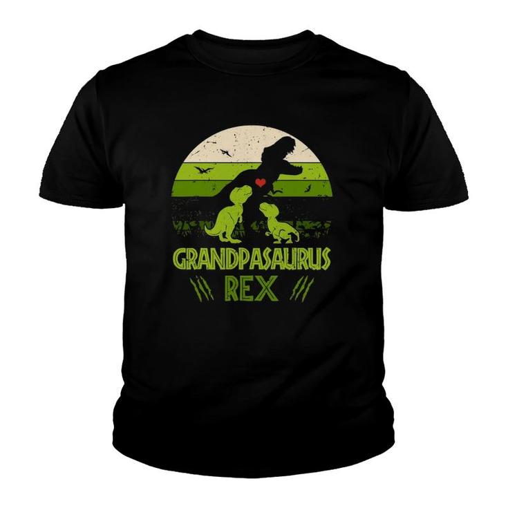 Grandpasaurus Rex 2 Kids Sunsetfor Father's Day Gift Youth T-shirt