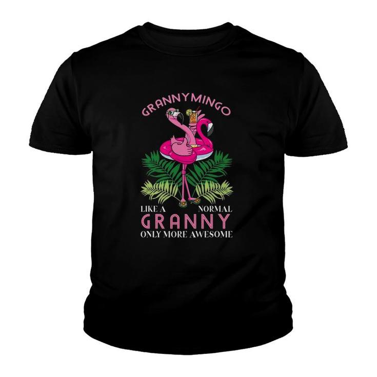 Grannymingo Grandmother Flamingo Lover Gramma Grandma Granny Youth T-shirt