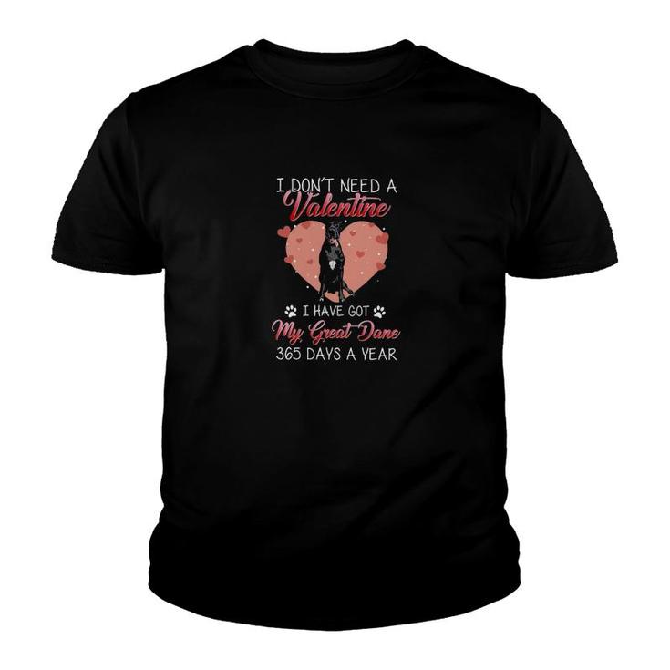 Great Dane Is My Valentine Youth T-shirt