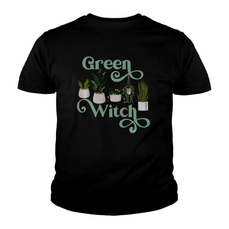 Green Witch Funny Plant Mom Lady Indoor Outdoor Plants Lover  Youth T-shirt