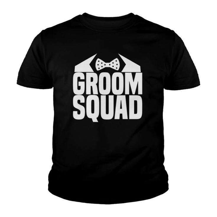 Groom Squad Funny Suit Bow Tie Wedding Bachelor Party Youth T-shirt