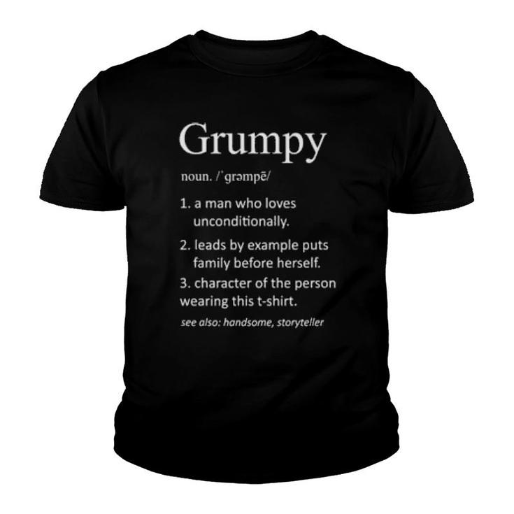 Grumpy Funny Definition Grandfather Definition Youth T-shirt