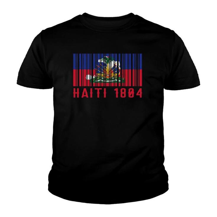 Haiti Haitian 1804 Barcode Flag Love Vintage Ayiti Proud Youth T-shirt
