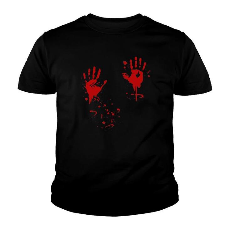 Halloween Bloody Hands Blood Splatter Gift Idea Youth T-shirt