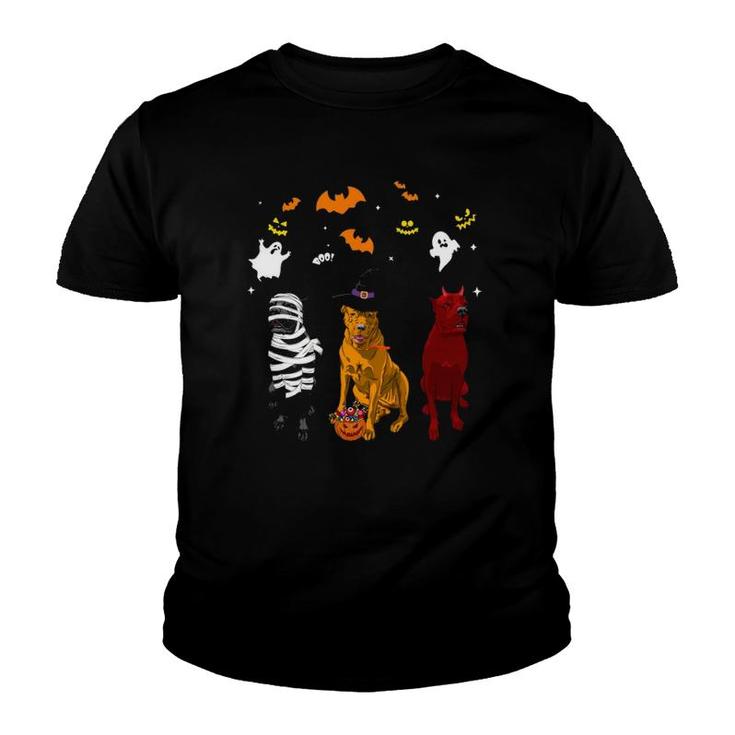 Halloween Cane Corso Dogs Lovers Mummy Witch Demon Costumes Youth T-shirt