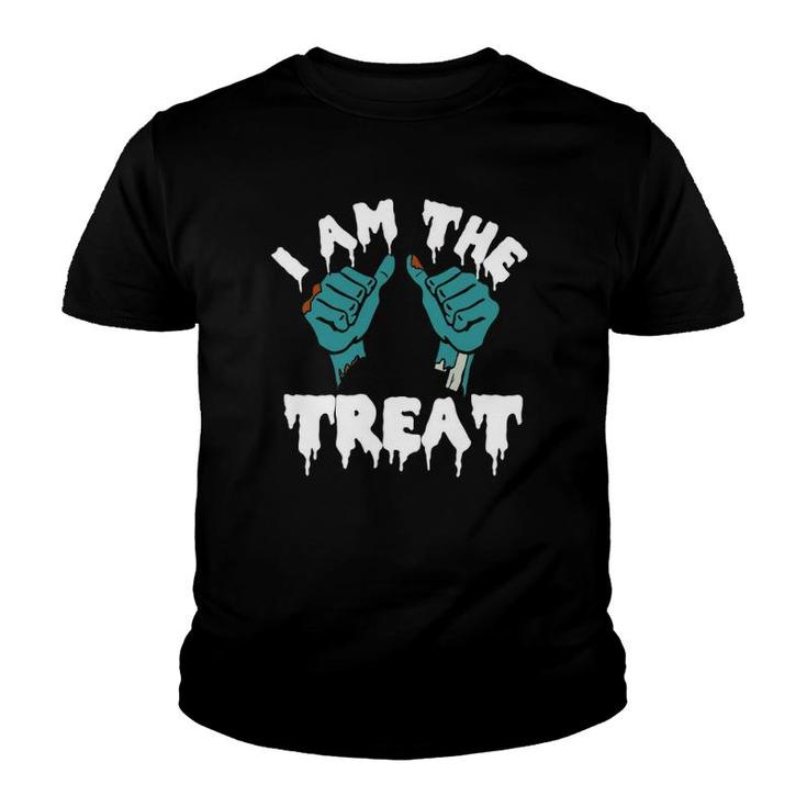 Halloween I Am The Treat Zombie Hands Graphic Youth T-shirt