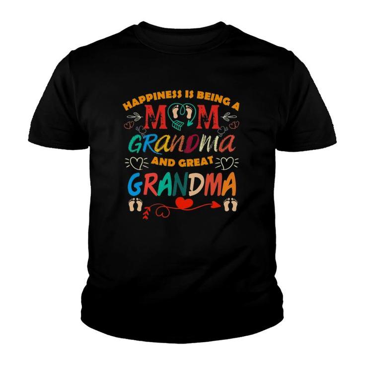 Happiness Is Being A Mom Great Grandma Mother Youth T-shirt