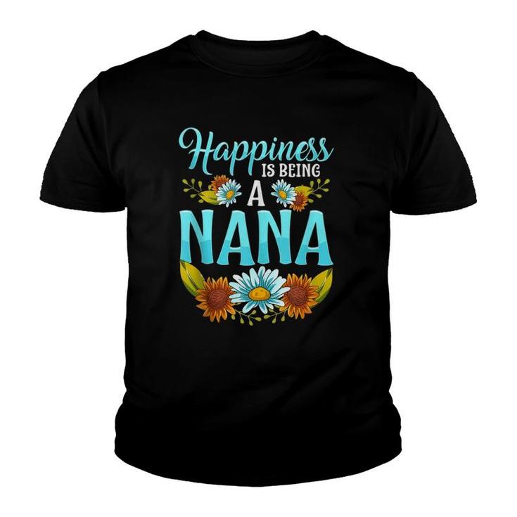 Happiness Is Being A Nana Cute Floral Mothers Day Gifts Youth T-shirt