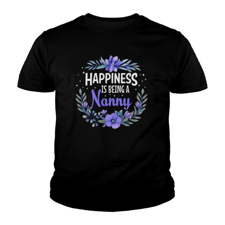 Happiness Is Being A Nanny Cute Mothers Day Youth T-shirt