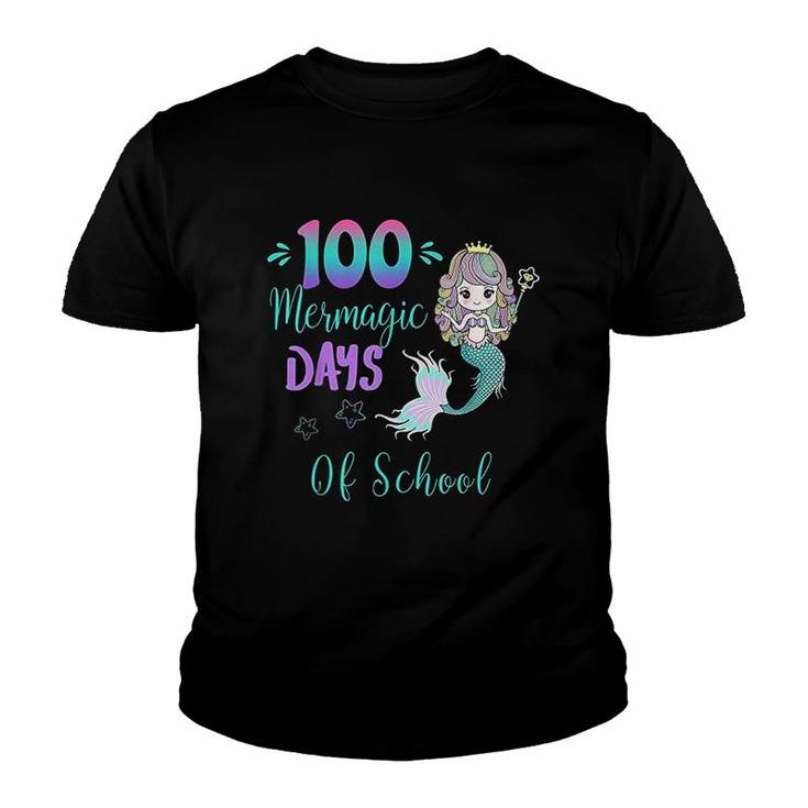 Happy 100 Days Of School Pre-k 1st Grade Mermaid Outfit Youth T-shirt
