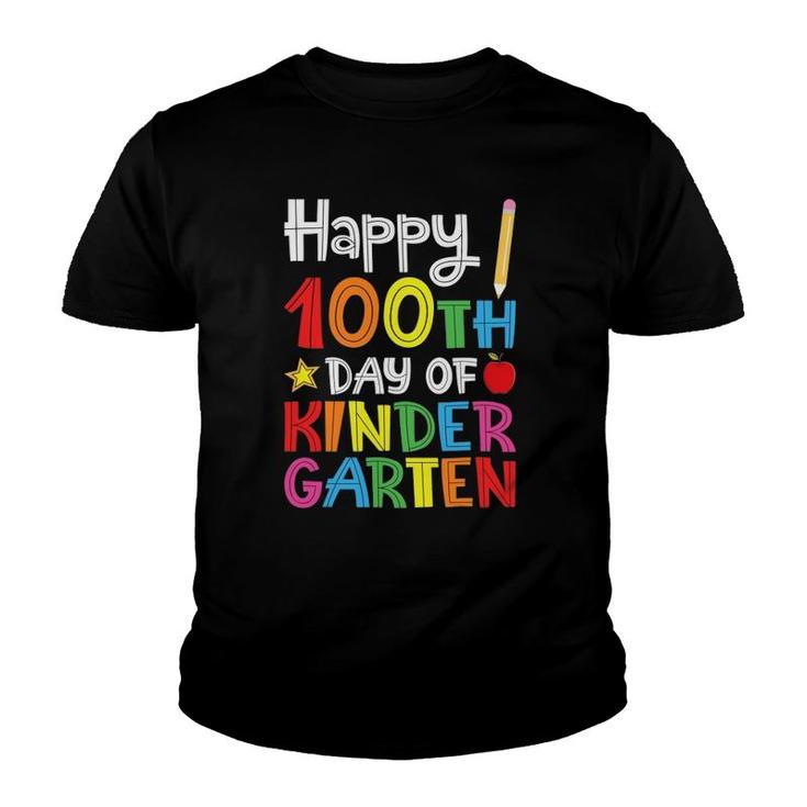 Happy 100Th Day Of Kindergarten Gift For Teacher Or Student Youth T-shirt