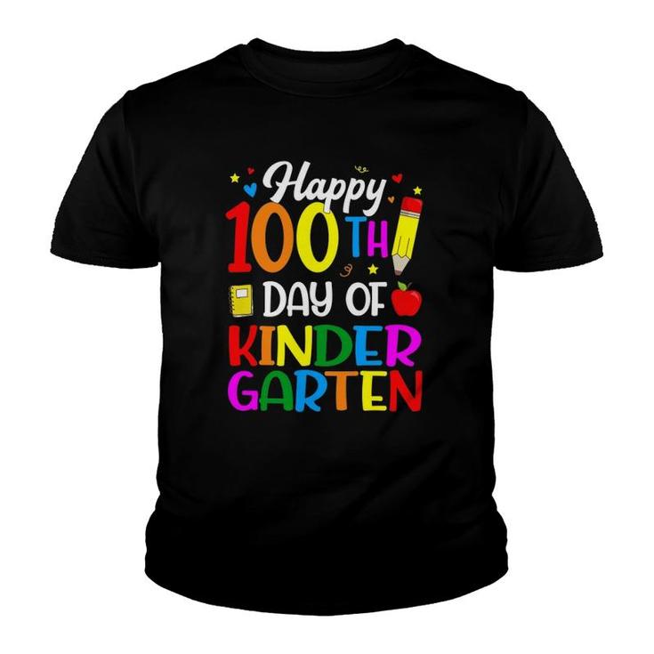 Happy 100Th Day Of Kindergarten Teacher And Student Youth T-shirt