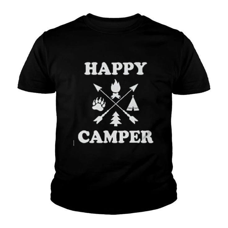 Happy Camper Tree Symbol Youth T-shirt