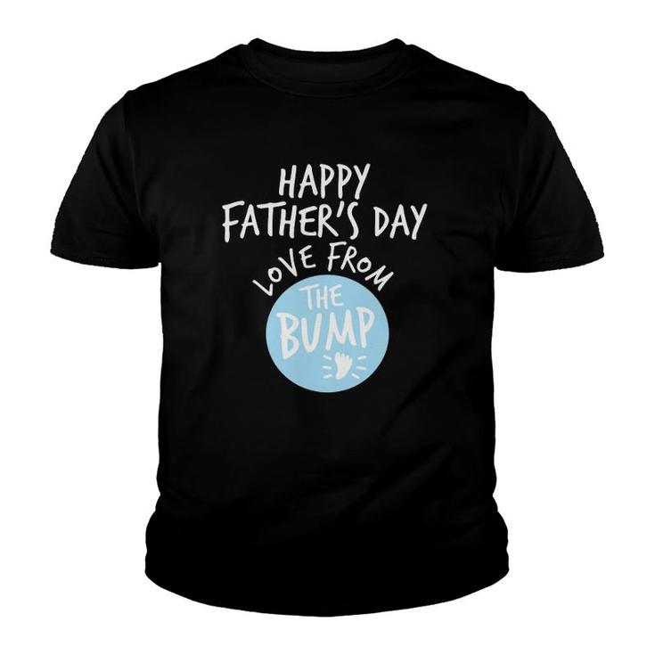 Happy Father's Day From The Bump Gender Reveal Boy New Dad Youth T-shirt