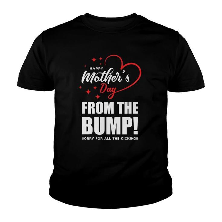 Happy Mother's Day From The Bump Funny Pregnancy Mother's Day Youth T-shirt