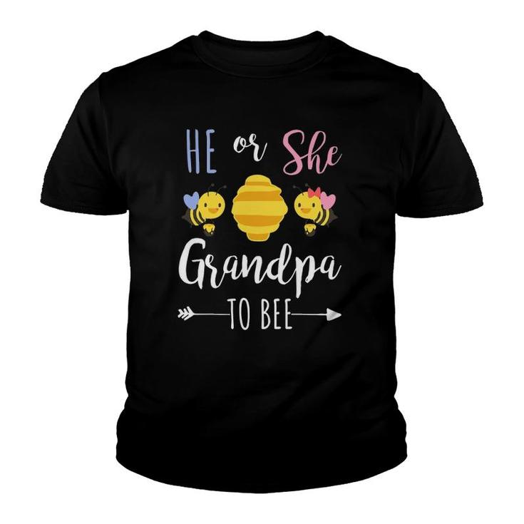 He Or She Grandpa To Bee Expecting Granddad Youth T-shirt
