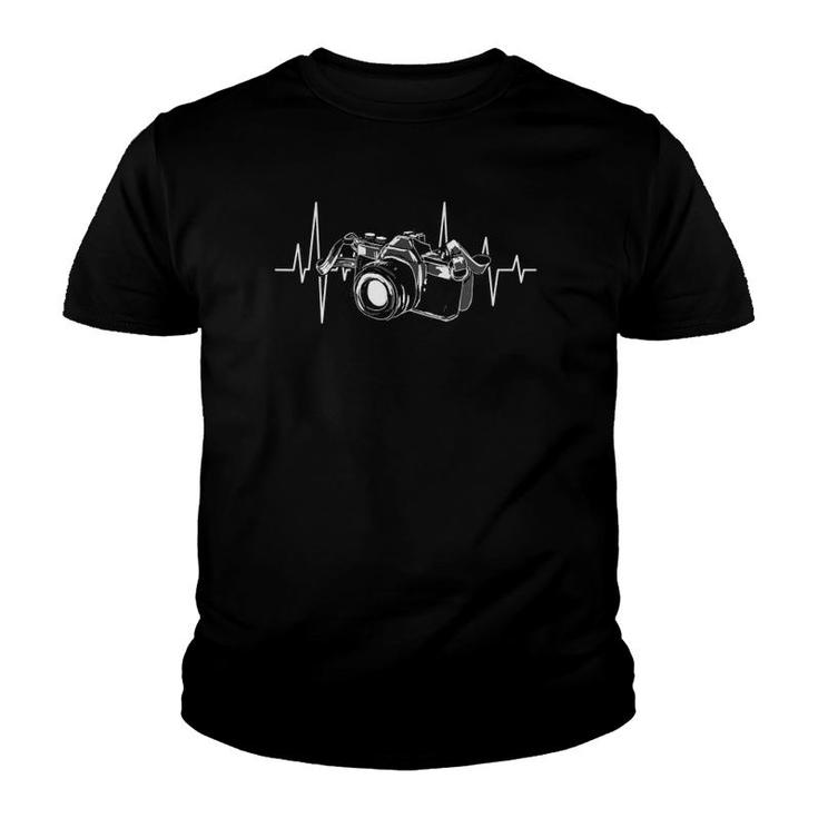 Heartbeat Photographer Heartbeat Photography Camera Youth T-shirt
