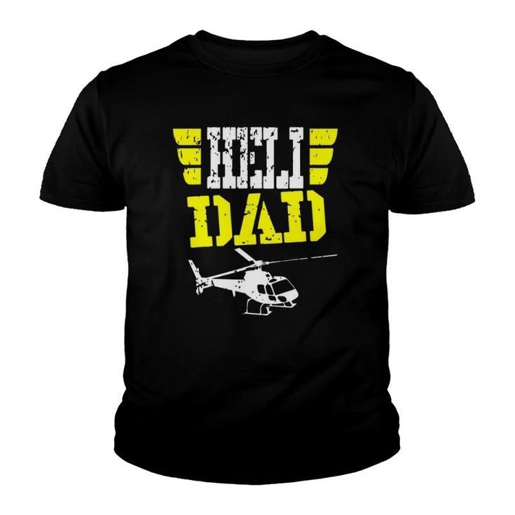 Helicopter Pilot Dad Funny Father's Day Gift Husband Youth T-shirt