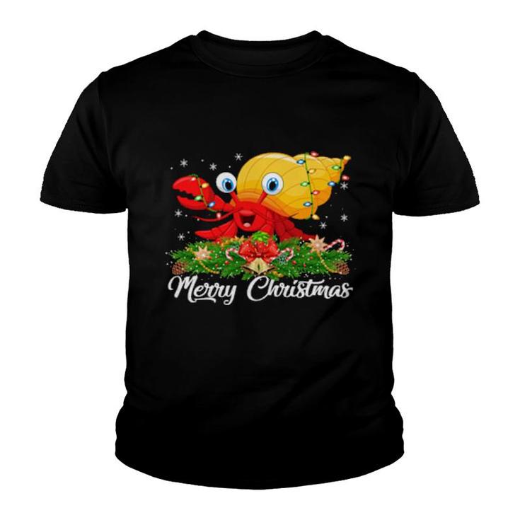Hermit Crab Matching Santa Hat Hermit Crab Christmas  Youth T-shirt