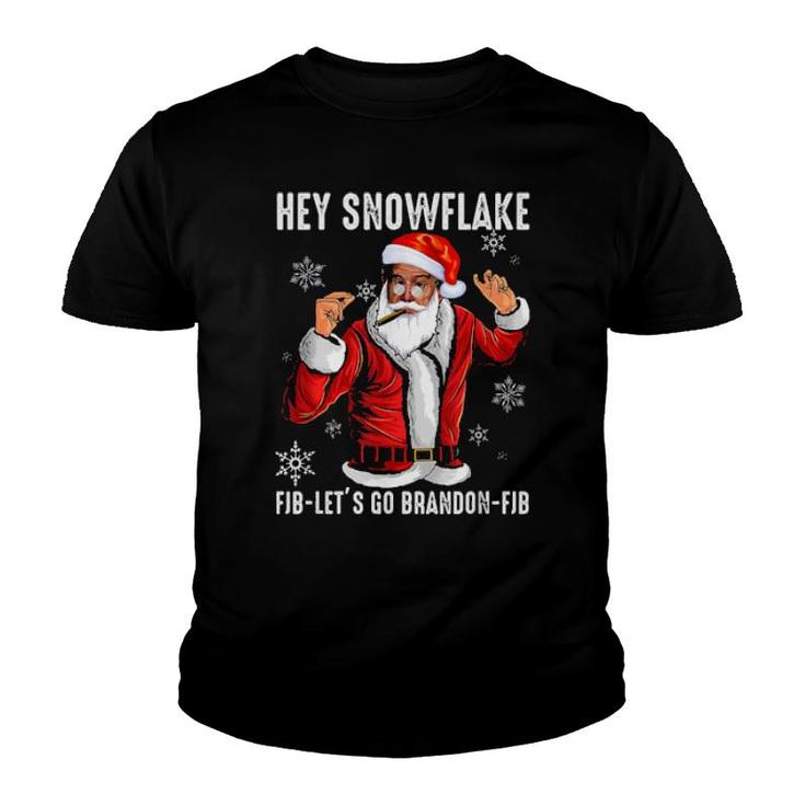 Hey Snowflake Fjb Let's Go Brandon Fjb Christmas  Youth T-shirt