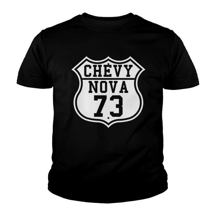 Highway Route 1973 Nova Classic Car Youth T-shirt