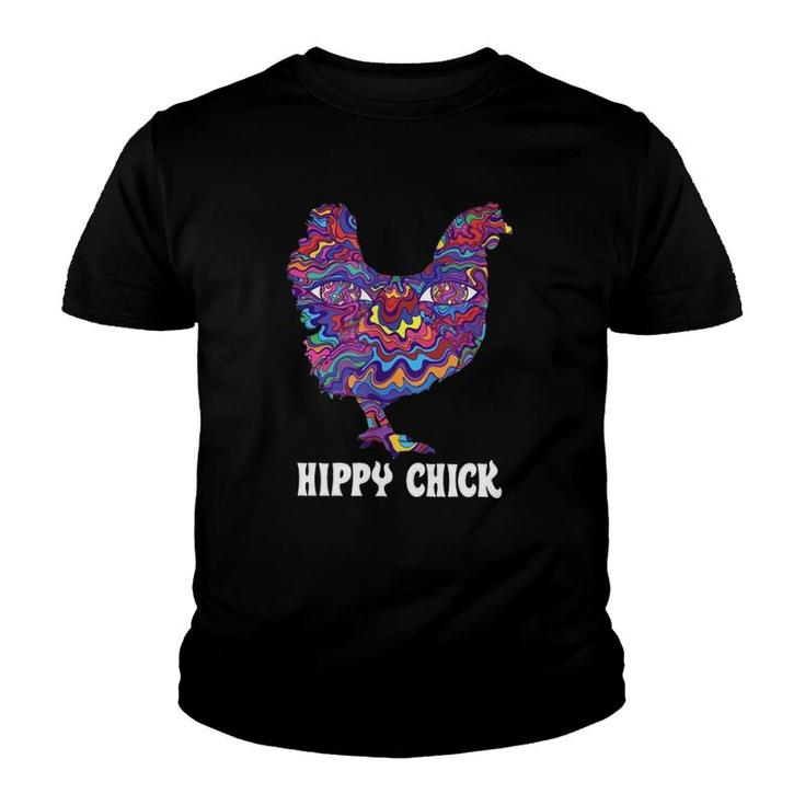 Hippy Chick Artwork Chicken Animal Lover Youth T-shirt