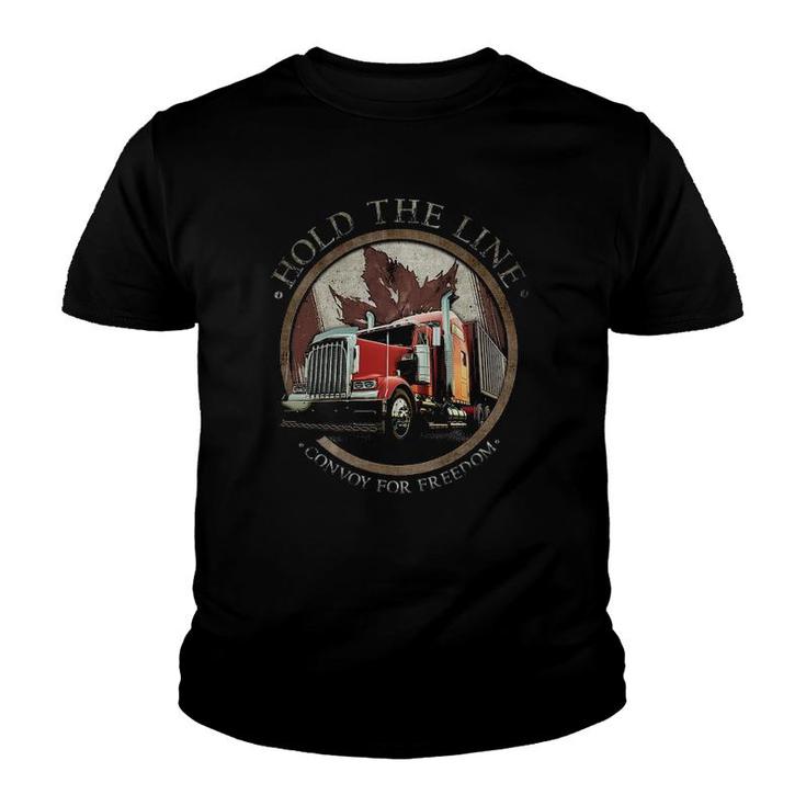 Hold The Line Convoy For Freedom Trucker Protest Mens Back Print T-shirt |  Mazezy