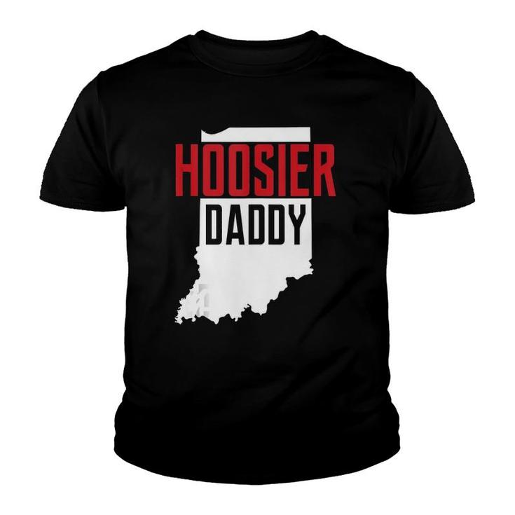 Hoosier Daddy Indiana State Map Gift Tank Top Youth T-shirt