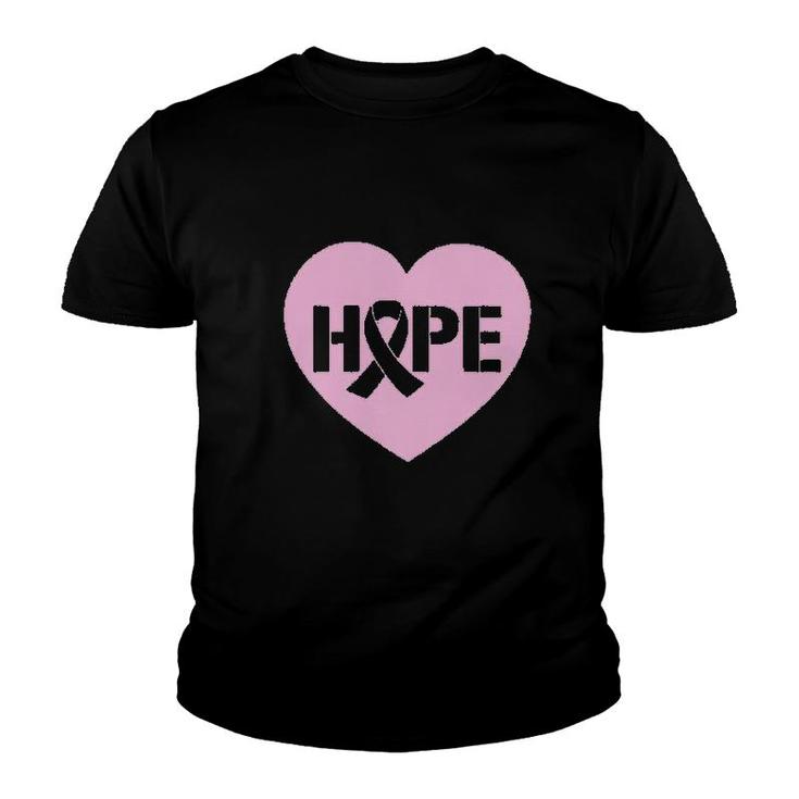 Hope Awareness Heart Shaped Ribbon Youth T-shirt