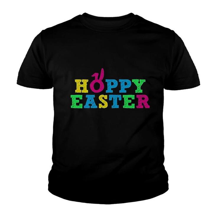 Hoppy Easter Happy Easter Cute Colorful Youth T-shirt