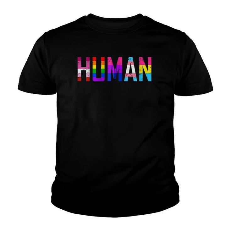 Human Flag Lgb Gay Pride Month Transgender Zip Youth T-shirt