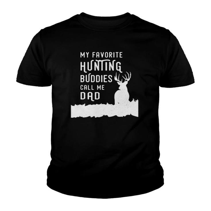 Hunter Dad Hunts Deer With Kids Sons Daughter Gift From Kids Youth T-shirt