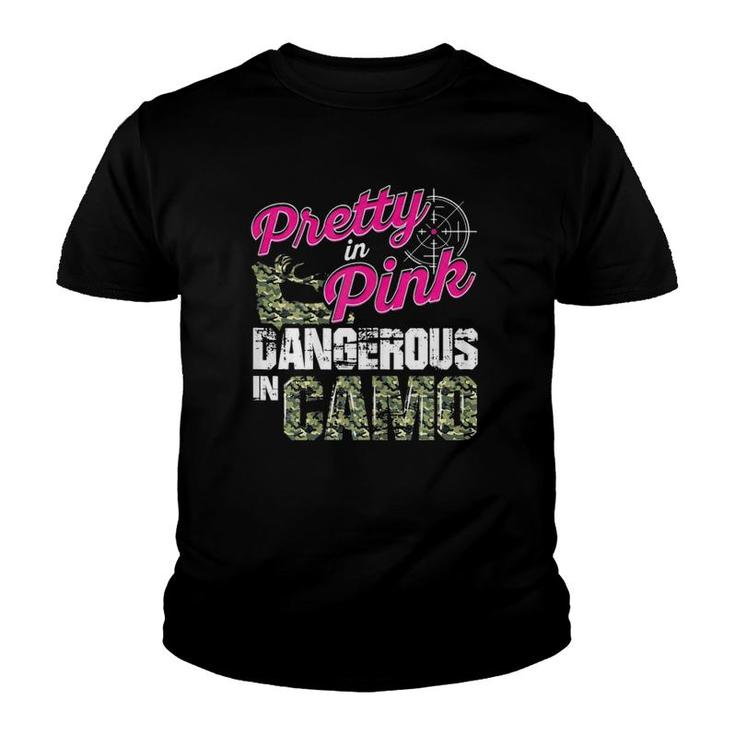 Hunting For Women Dangerous In Camo Deer Hunter Youth T-shirt