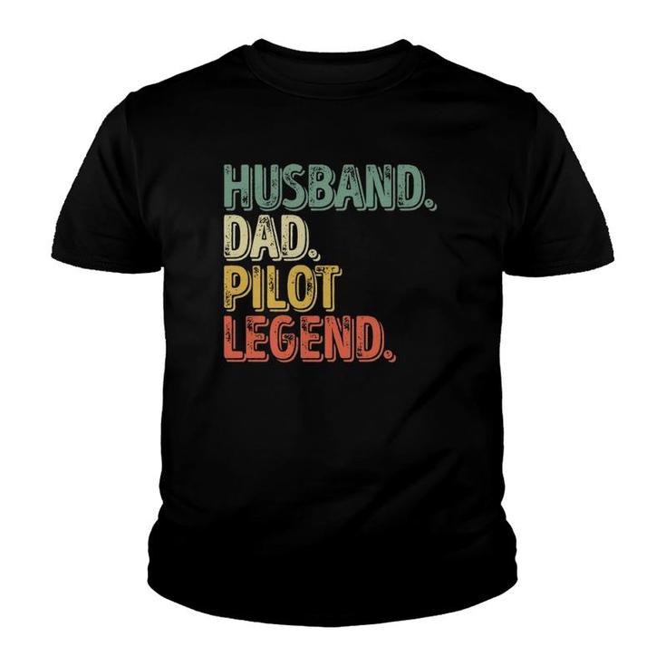 Husband Dad Pilot Legend  Funny Father's Day Gift  Youth T-shirt