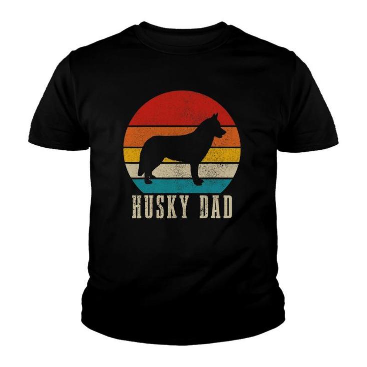 Husky Dad Siberian Husky Vintage Funny Dog Owner Youth T-shirt
