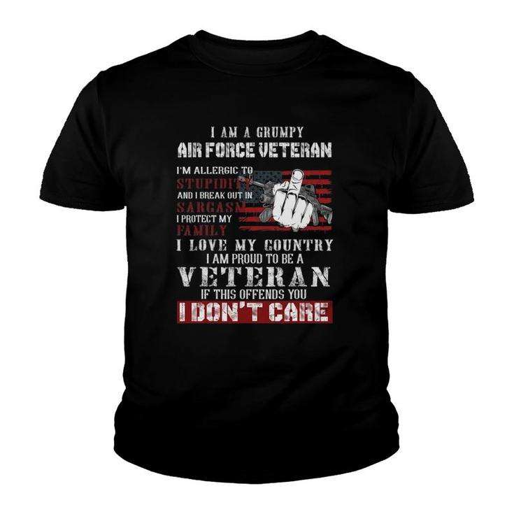 I Am A Grumpy Air Force Veteran, Retired Air Force Veteran Youth T-shirt