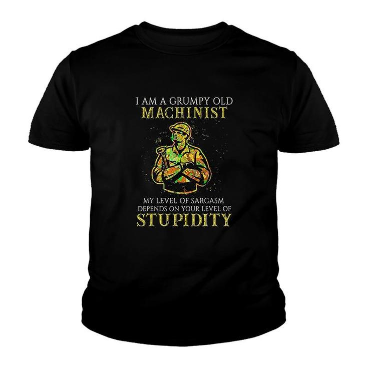 I Am A Grumpy Old Machinist Youth T-shirt