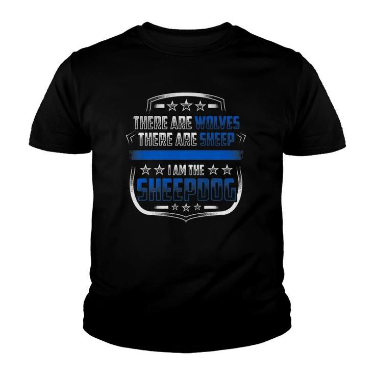 I Am The Sheepdog Police Thin Blue Line Law Enforcement  Youth T-shirt