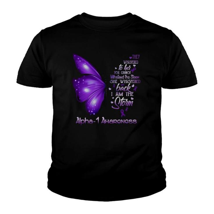 I Am The Storm Alpha-1 Awareness Butterfly Youth T-shirt