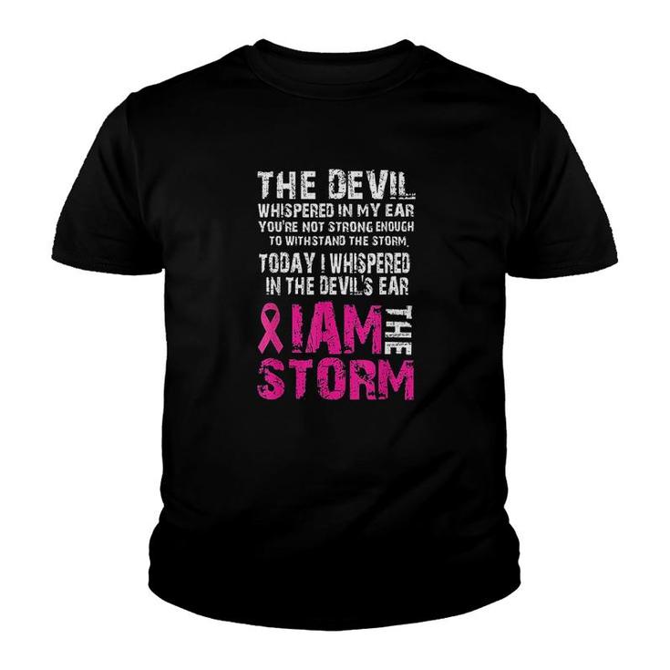 I Am The Storm Pink Ribbon Youth T-shirt