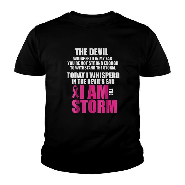 I Am The Storm Pink Ribbons Youth T-shirt