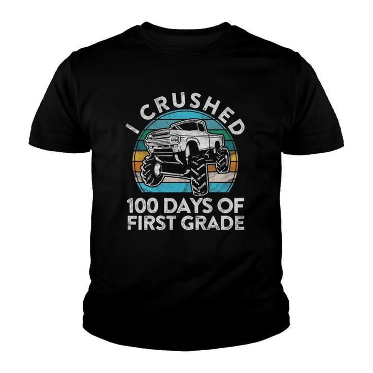 I Crushed 100 Days Of First Grade Gift Fun 1St Class School Youth T-shirt